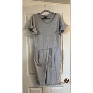 Lauren Ralph Lauren Causal Gray Dress Drawstring Waist Pockets Large